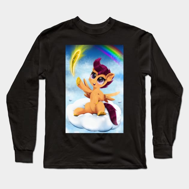 Scootaloo Gets A Magic Feather Long Sleeve T-Shirt by Darksly